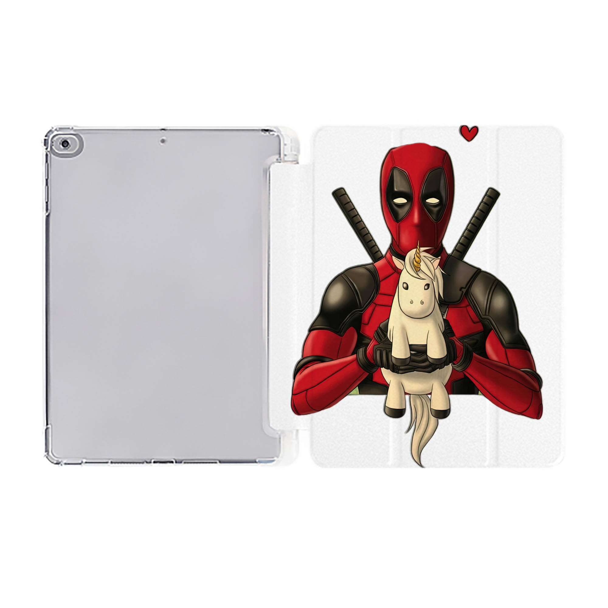 （画像用） Deadpool デッドプール IPad ケース ペン収納付き 三つ折りスタンド PUレザー×シリコン 対応機種9.5/10.5/10.9インチ